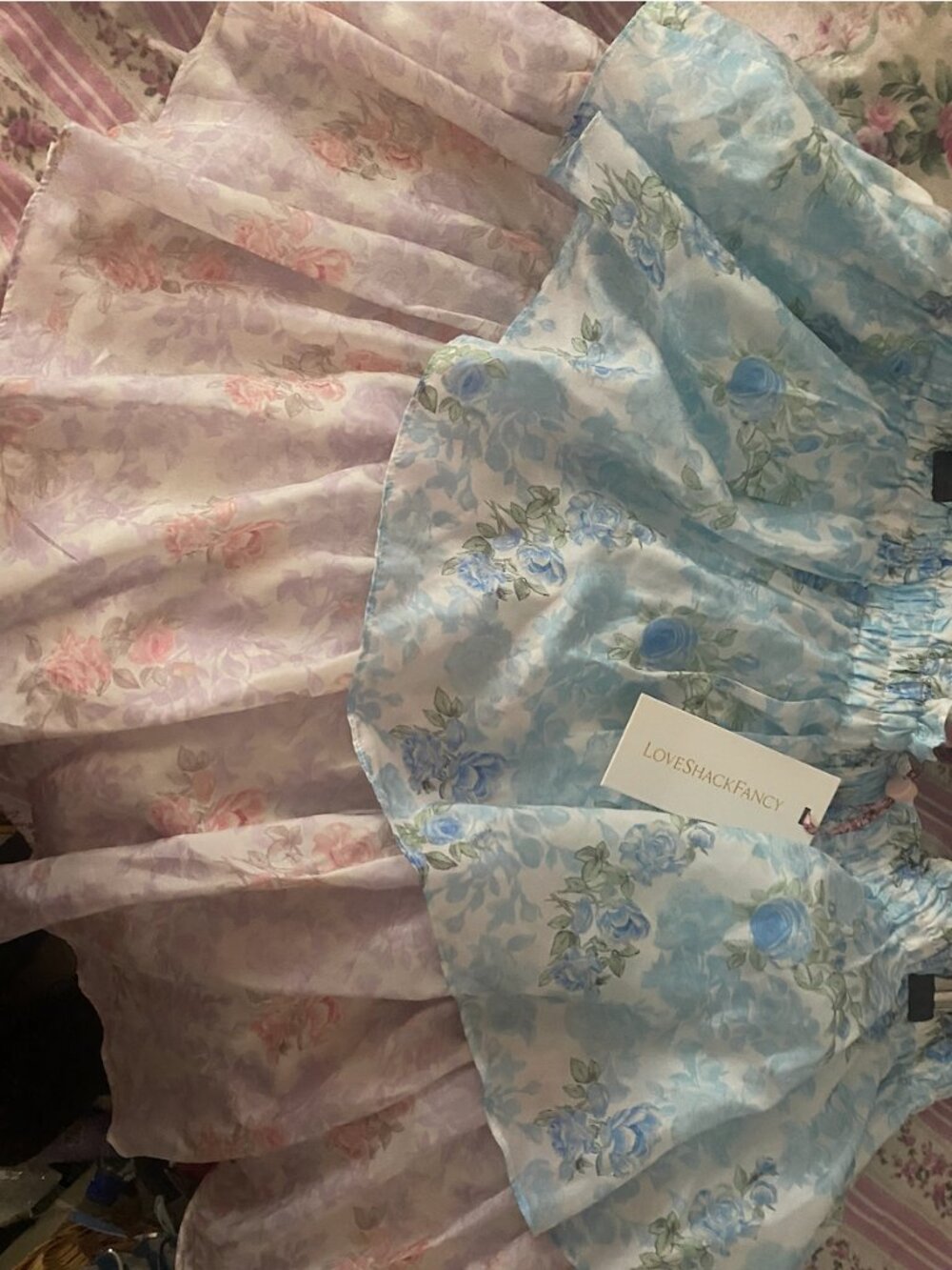 NWT LoveShackfancy Rainbow Cloud SIlk Skirt xxl